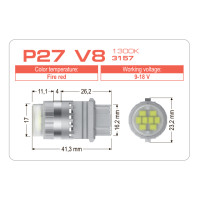LED лампа AMS VISION P27 V8 3157 1300K